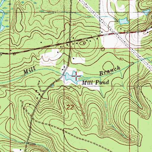 Topographic Map of Mill Pond, FL