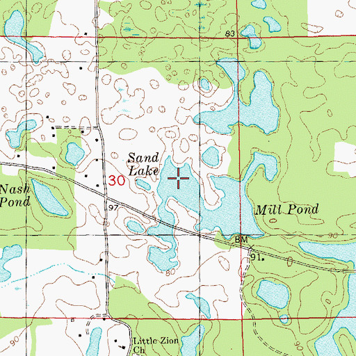 Topographic Map of Mill Pond, FL