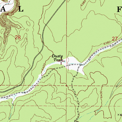Topographic Map of Dusty Tank, AZ