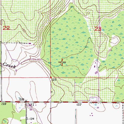 Topographic Map of Mill Seat Creek, FL