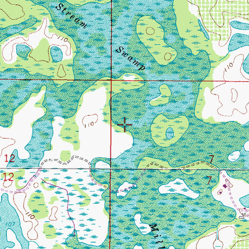 Topographic Map of Mill Stream Swamp, FL