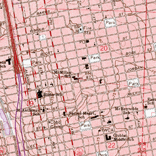Topographic Map of Millan School, FL