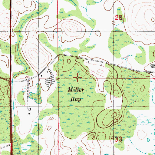 Topographic Map of Miller Bay, FL