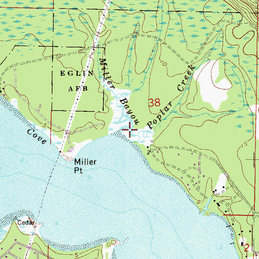 Topographic Map of Miller Bayou, FL