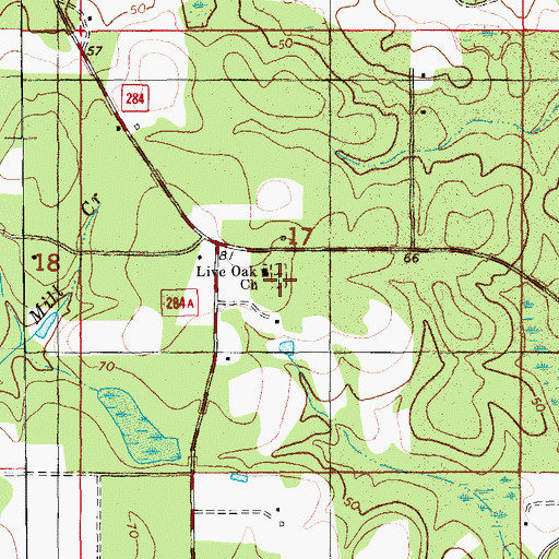 Topographic Map of Miller Cemetery, FL