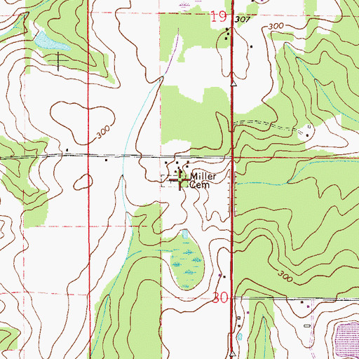 Topographic Map of Miller Cemetery, FL