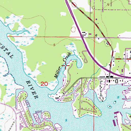 Topographic Map of Miller Creek, FL