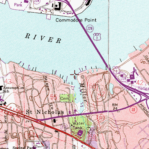 Topographic Map of Miller Creek, FL