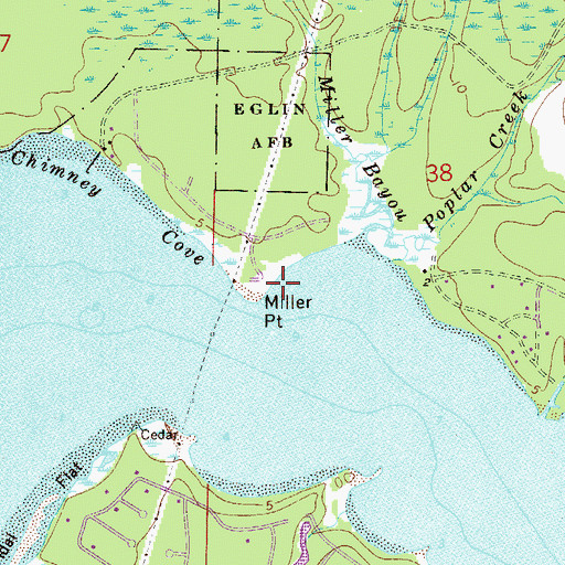 Topographic Map of Miller Point, FL