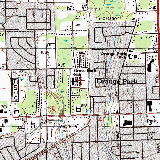 Topographic Map of Miller School, FL