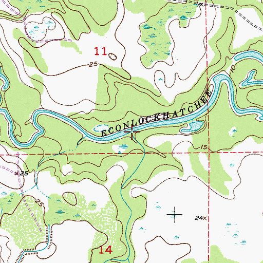 Topographic Map of Mills Creek, FL