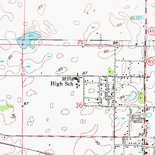 Topographic Map of South Sumter Middle School, FL