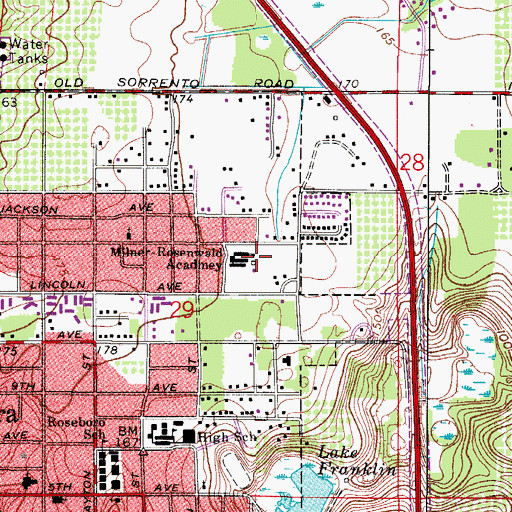 Topographic Map of Milner Rosenwald Academy (historical), FL