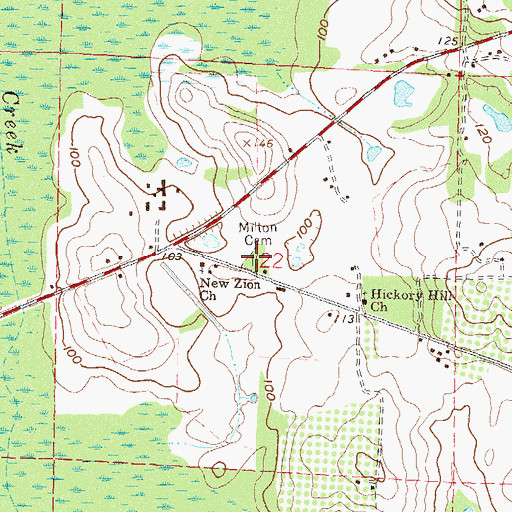 Topographic Map of Milton Cemetery, FL