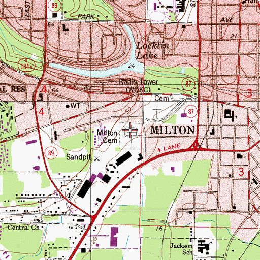 Topographic Map of Milton Cemetery Sect 2, FL