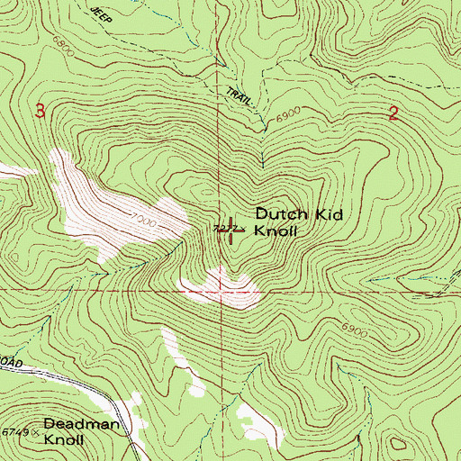 Topographic Map of Dutch Kid Knoll, AZ