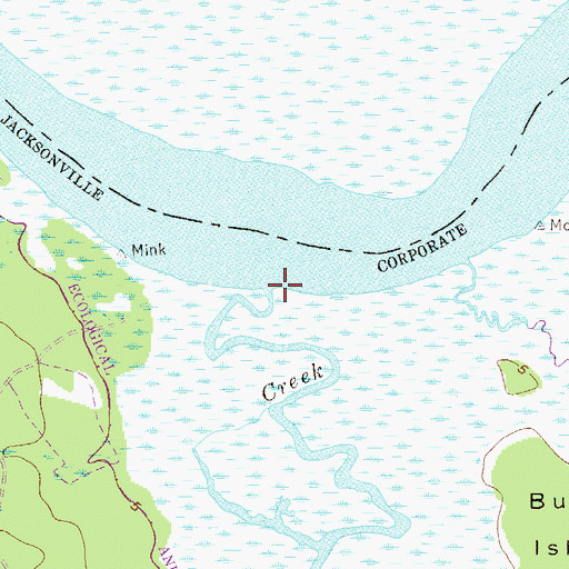 Topographic Map of Mink Creek, FL