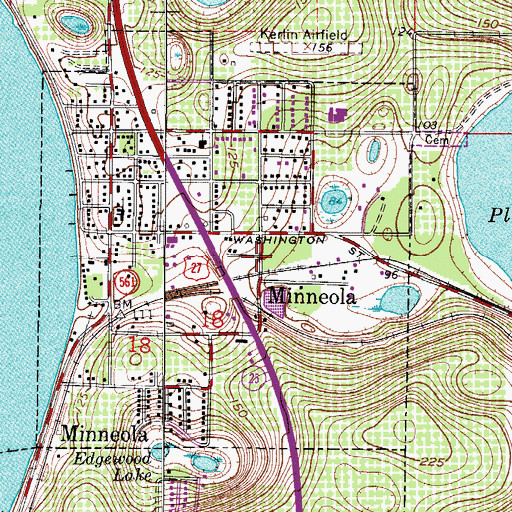 Topographic Map of Minneola, FL