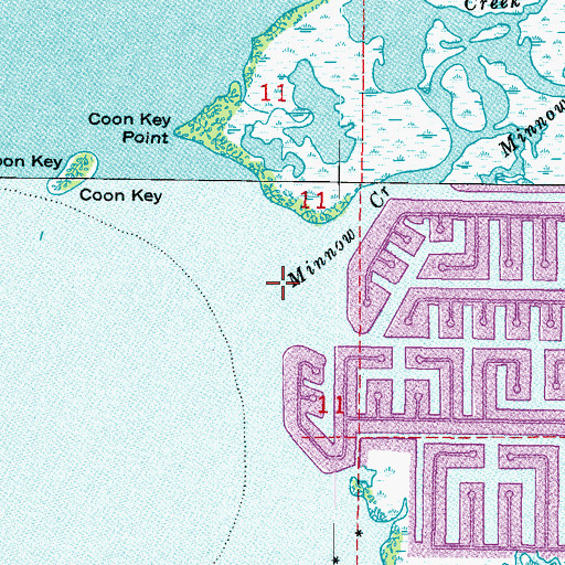 Topographic Map of Minnow Creek, FL