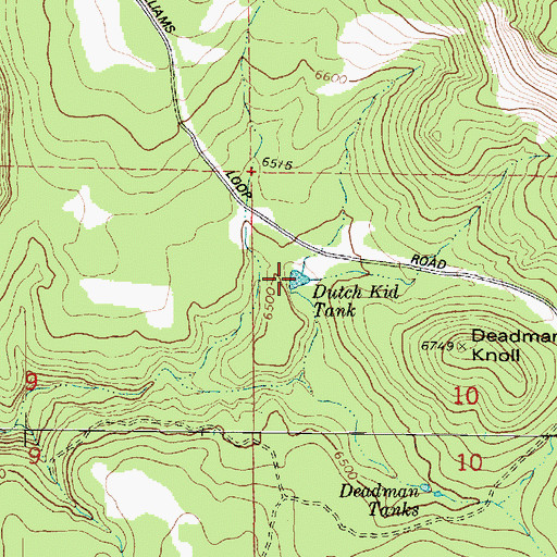 Topographic Map of Dutch Kid Tank, AZ