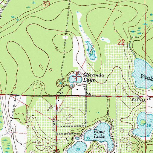 Topographic Map of Miranda Lake, FL