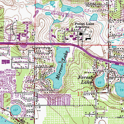 Topographic Map of Mirror Lake, FL