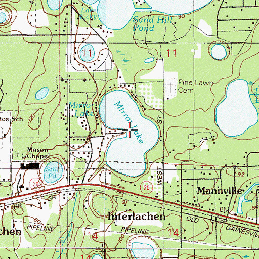 Topographic Map of Mirror Lake, FL