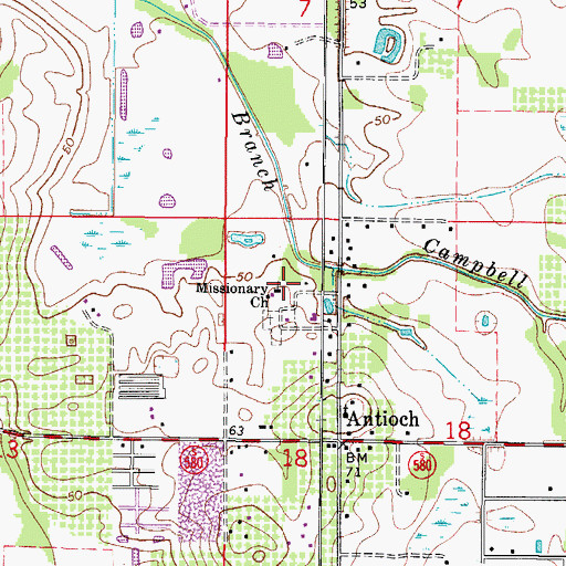 Topographic Map of Missionary Church, FL