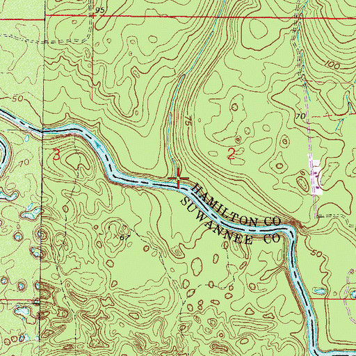Topographic Map of Mitchell Creek, FL