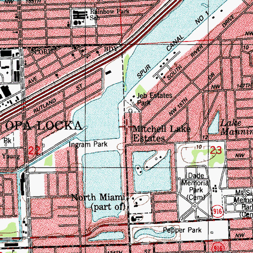 Topographic Map of Mitchell Lake Estates, FL