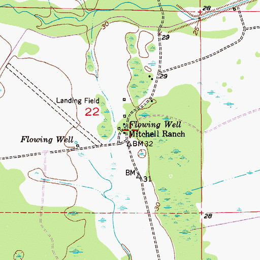 Topographic Map of Mitchell Ranch, FL