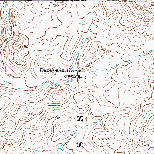 Topographic Map of Dutchman Grave Spring, AZ