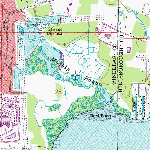Topographic Map of Mobbly Bayou, FL