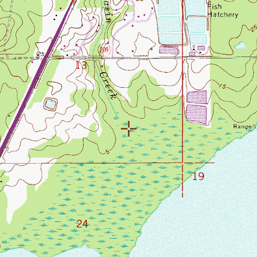 Topographic Map of Moccasin Creek, FL