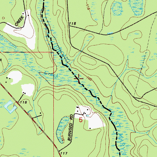 Topographic Map of Moccasin Creek, FL