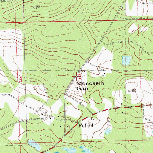 Topographic Map of Moccasin Gap, FL