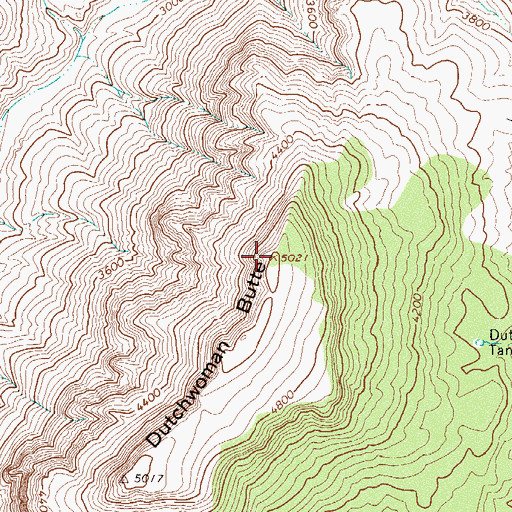 Topographic Map of Dutchwoman Butte, AZ