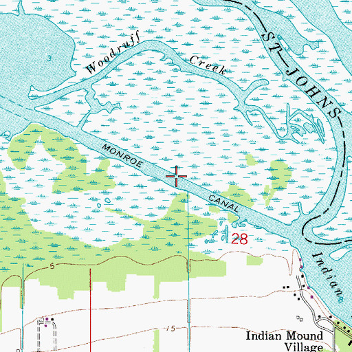 Topographic Map of Monroe Canal, FL