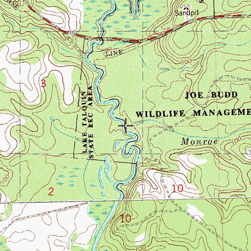 Topographic Map of Monroe Creek, FL