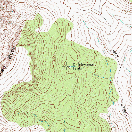 Topographic Map of Dutchwoman Tank, AZ