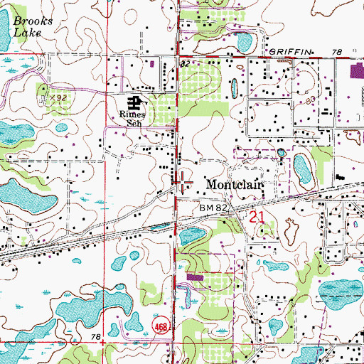 Topographic Map of Montclair, FL