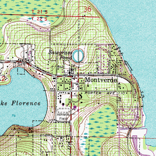 Topographic Map of Montverde, FL