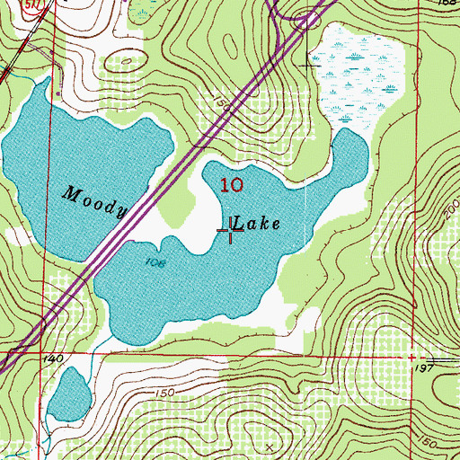 Topographic Map of Moody Lake, FL