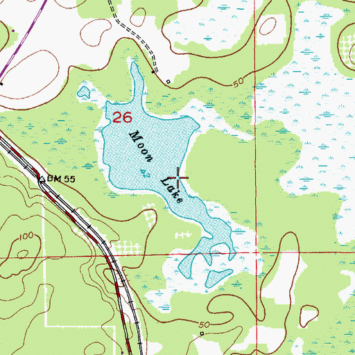 Topographic Map of Moon Lake, FL