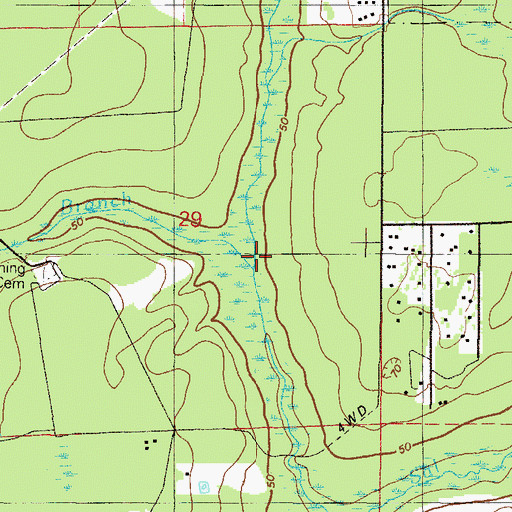 Topographic Map of Moore Branch, FL