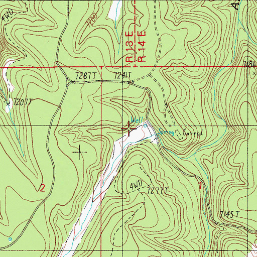 Topographic Map of Dye Ranch, AZ