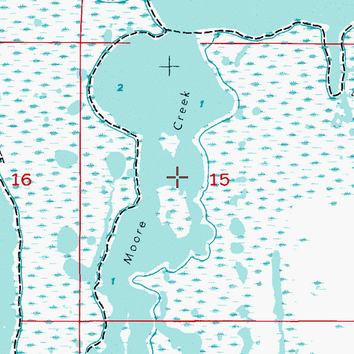 Topographic Map of Moore Creek, FL