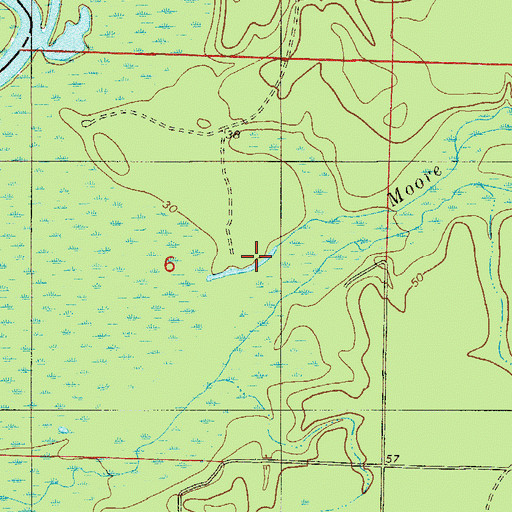 Topographic Map of Moore Creek, FL