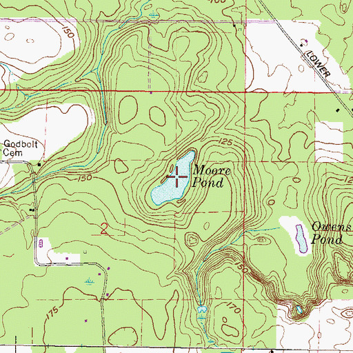 Topographic Map of Moore Pond, FL