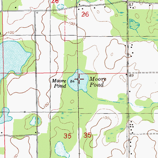 Topographic Map of Moore Pond, FL
